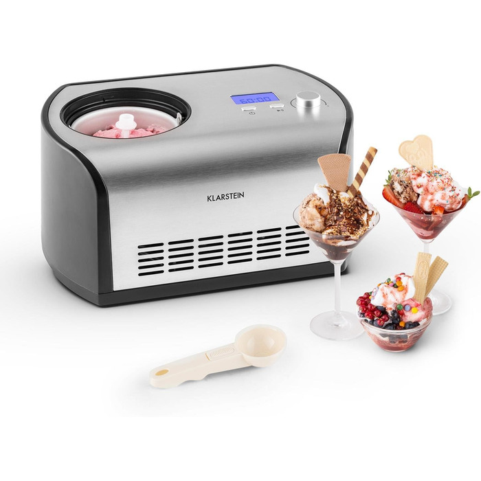 Машина для приготування морозива Klarstein Snowberry & Choc, 1.2 л, срібна