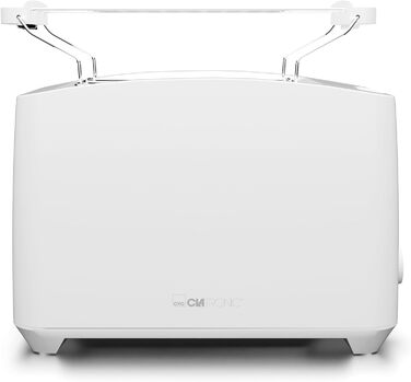 Тостер Clatronic TA 3801, 2 слоти, підставка для булочок, функції розморожування та підігріву, білий