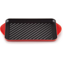 LE CREUSET Гриль-пательня прямокутна чавунна, 33 см, Червона, для всіх плит (індукція)