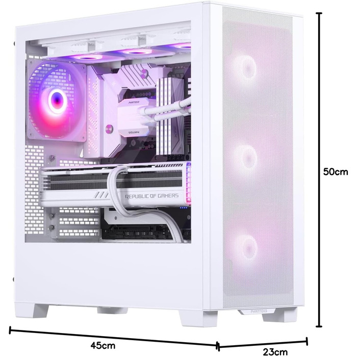 Комп'ютерний корпус Phanteks XT Pro Ultra з білим загартованим склом і D-RGB підсвіткою
