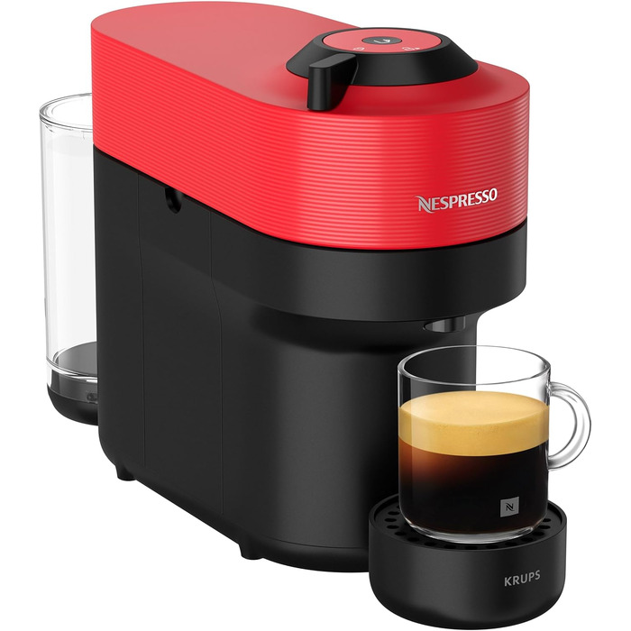 Кавомашина Nespresso Krups Vertuo Pop 560 мл, червоний (XN9205) - капсульна, автоматичне розпізнавання капсул, 4 розміри чашок, швидкий нагрів