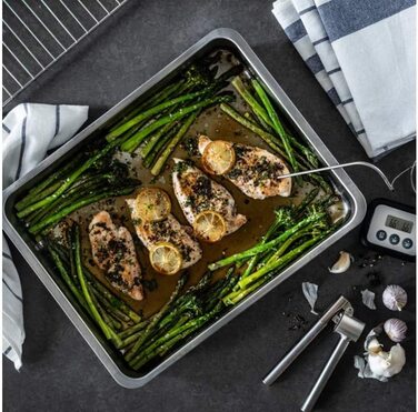 Форма для запікання з решіткою IKEA Koncis, нержавіюча сталь, 40x32x7 см, срібляста