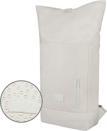 Рюкзак Johnny Urban Robin Medium Rolltop, водостійкий, для жінок і чоловіків, з відділенням для ноутбука, 15 л, кремово-білий, для університету, бізнесу та велосипеда, екологічний