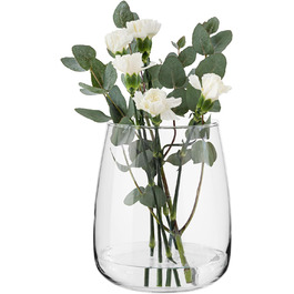Скляна ваза для тюльпанів TREND FOR HOME Zinnia, прозора, кругла, 17 см, ⌀ 11.9 см, настільна, бочкоподібна