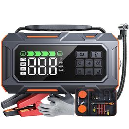 Пусковий пристрій 14-в-1 для авто 8000A з компресором 160 PSI, Powerbank 26800mAh, бустер для бензинових та дизельних двигунів (до 12л), з LED-ліхтарем та набором для ремонту шин