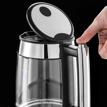 Тостер Russell Hobbs Elegance Glas/Нержавіюча сталь - для 2 скибок хліба або 1 широкої, 6 рівнів підсмажування, розморожування та підігрів, решітка для булочок
