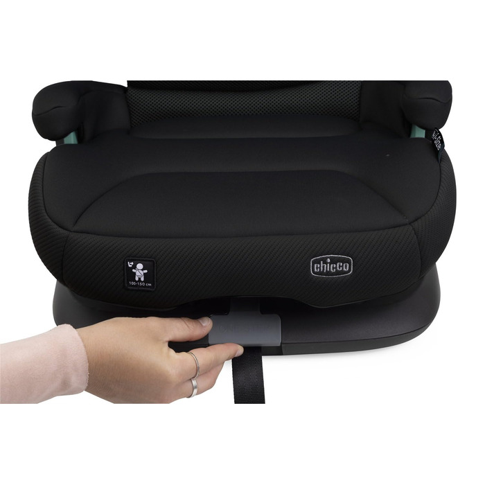 Дитяче автокрісло Chicco Fold&Go S i-Size (100-150 см), група 2/3, з ISOFIX, розкладне, регульоване за висотою та шириною, чорне