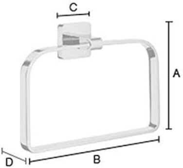 Кільце для рушників SMEDBO Ice OK344, сріблясте, 20x5x14.2 см