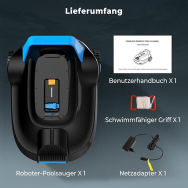 Робот-пилосос для басейну BOTLIFE PC01 акумуляторний, бездротовий, для очищення дна та стін, до 170 м², з інтелектуальною навігацією та функцією підйому по стінах