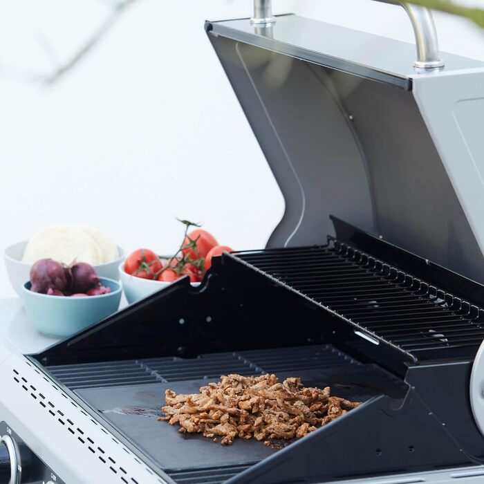 Універсальна чавунна гриль-плита Barbecook, двостороння (плоска та рифлена), для газового гриля, прямокутна, 43x35 см, чорна