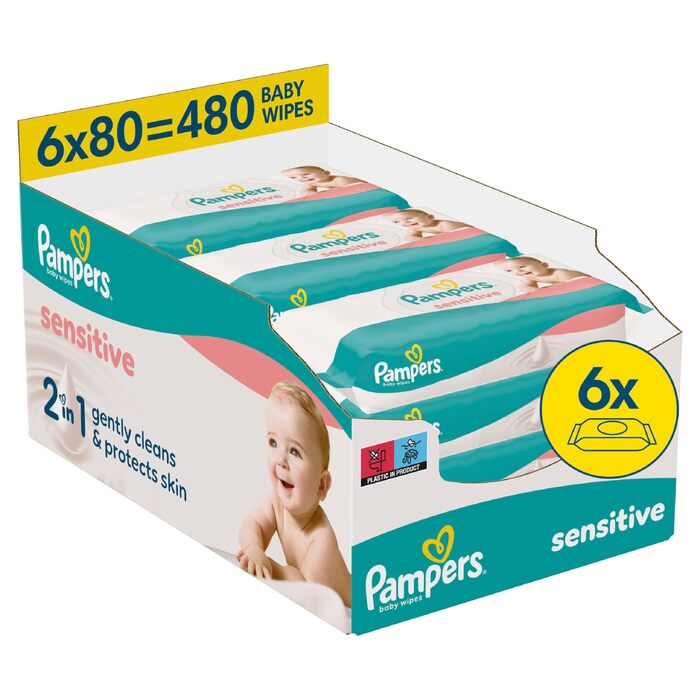 Вологі серветки для дітей Pampers Sensitive, 30 шт