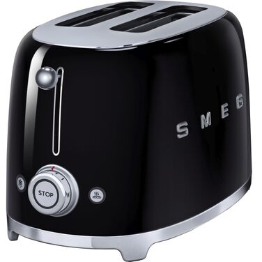 Тостер Smeg TSF01BLUK, 2 відділення, нержавіюча сталь, 950 Вт, чорний
