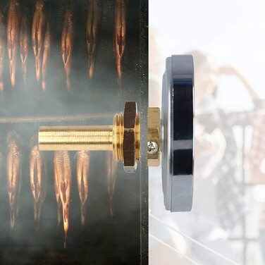 Аналоговий термометр для копчення Lantelme 120°C, нержавіюча сталь, з латунною гайкою, для риби та м'яса, для коптильні, гриля, димаря, Ø5 см