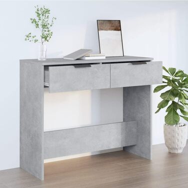 Консольний стіл vidaXL з 2 шухлядами, бетонно-сірий, 90x36x75 см, ДСП – туалетний, приставний, для коридору