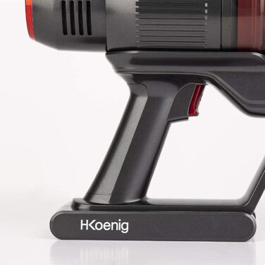 Бездротовий ручний пилосос H.Koenig UPX18 PowerClean+, 220 Вт, 22000 Па, 0.8 л, для дому, авто, офісу, 3 швидкості, алюмінієвий, червоний, 68 дБ
