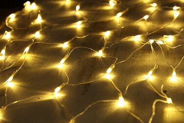 Світлодіодна сітка-гардина Gresonic 240 LED, тепле біле світло, для декору, всередину і на вулицю, з вилкою, постійне світіння, для Різдва та весілля