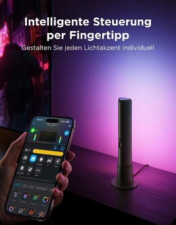 Світлодіодні LED-панелі Govee RGBICWW для підсвічування ТБ та ігрової зони, чорні