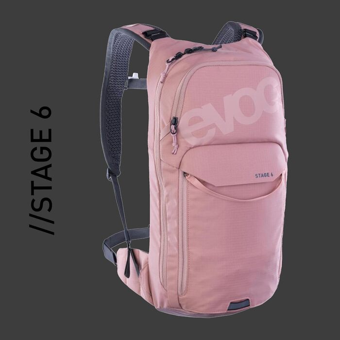 Рюкзак EVOC STAGE 6, 6 л, Dusty Pink, з регульованими лямками BRACE LINK, системою вентиляції AIR FLOW CONTACT, відділенням для інструментів, без гідратора, універсальний розмір
