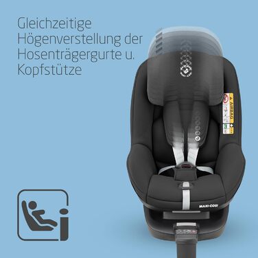 Дитяче автокрісло Maxi-Cosi Pearl Smart i-Size, для дітей 6 міс-4 роки, 9-18 кг, 67-105 см, встановлення вперед/назад, чорний