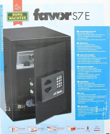 Сейф для меблів BURG-WÄCHTER Favor S7 E, електронний замок, 38,6 л, чорний
