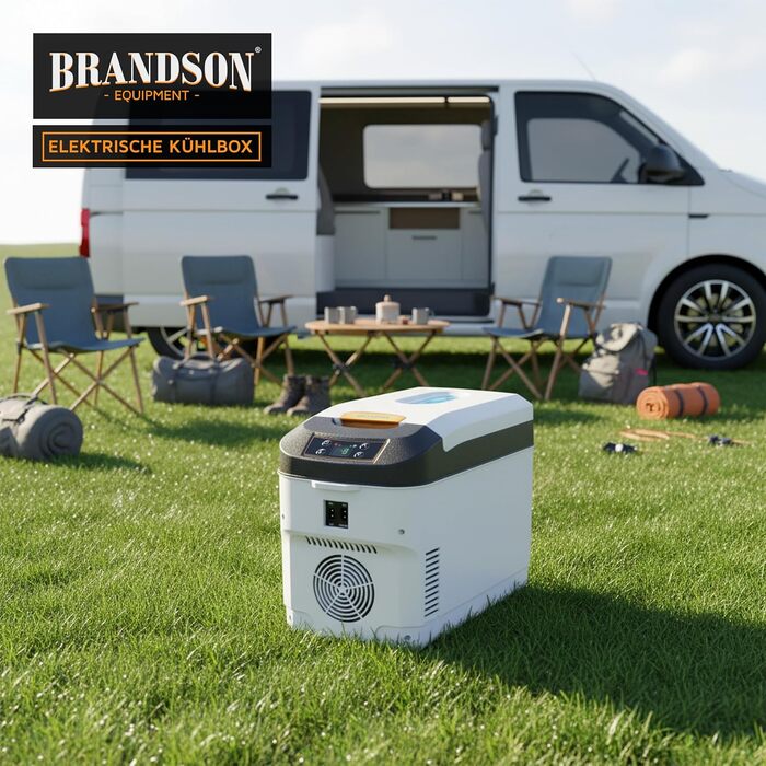 Автомобільний холодильник/термобокс електричний Brandson 10л (230V/12V), охолодження до +20°C, нагрів до 65°C, білий