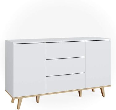 Комод Vicco Nautica білий/антрацит, 138x82 см, 3 шухляди