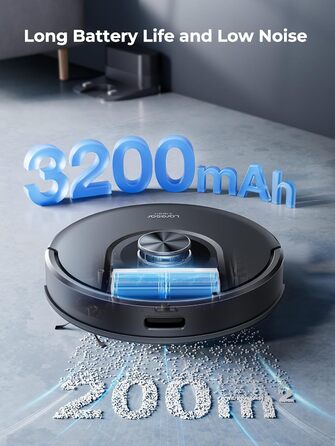 Робот-пилосос Laresar Clean 3-в-1 з функцією миття, 5000Pa, лазерна навігація, 180 хв, для тварин, килимів, твердих підлог, керування через додаток, 15 зон заборони (чорний)
