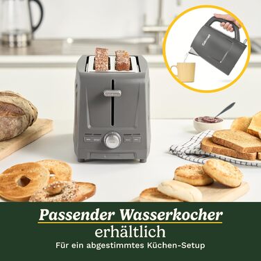 Тостер Cuisinart Core Collection для хліба та багетів сірий - 2 відділення, функція підняття, розморожування
