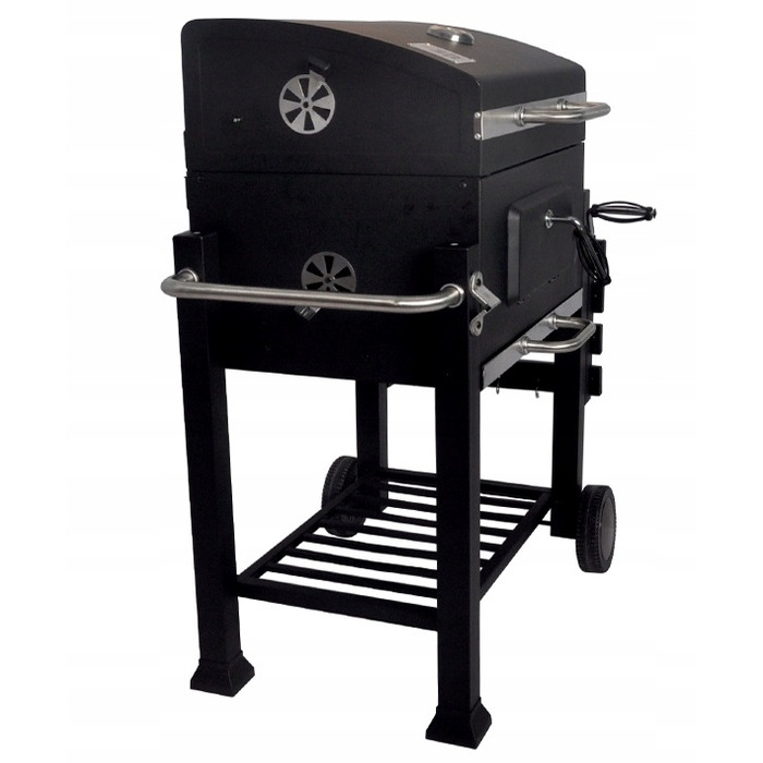 Великий вугільний гриль для саду з кришкою, решітка 57 x 43 см, BBQ для вугілля та брикетів