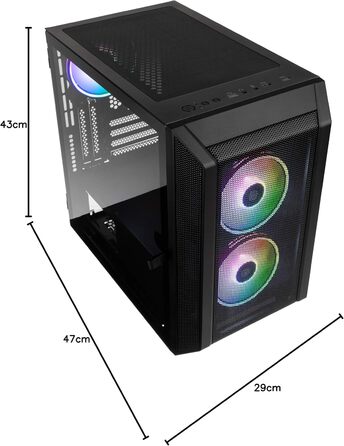 Корпус для ПК KOLINK Citadel Mesh RGB Micro-ATX, скляна панель, чорний, прозоре бічне вікно, компактний корпус для комп'ютера