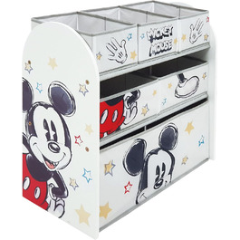 Дитячий дерев'яний органайзер Disney Nixy Kids Mickey Mouse з 6 контейнерами для іграшок