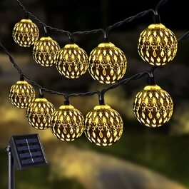 Світлодіодна гірлянда NLNEY 7 м, 50 LED, кулі, сонячна батарея, водонепроникна, для вулиці та дому, тепле біле світло, для саду, балкона, весілля, Різдва