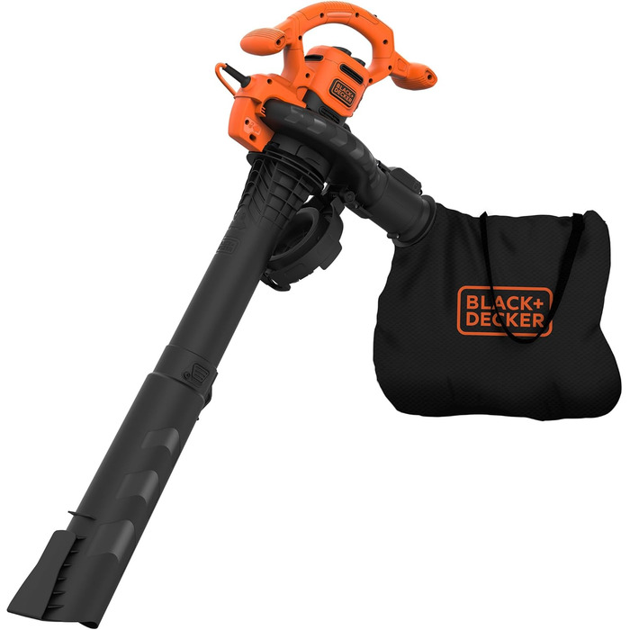 Black+Decker BEBLV260: Електричний листозбірник/садовий повітродув 3-в-1 з подрібнювачем, 2600 Вт, 315 км/год, 40л, для тераси, доріжок, під'їзної дороги