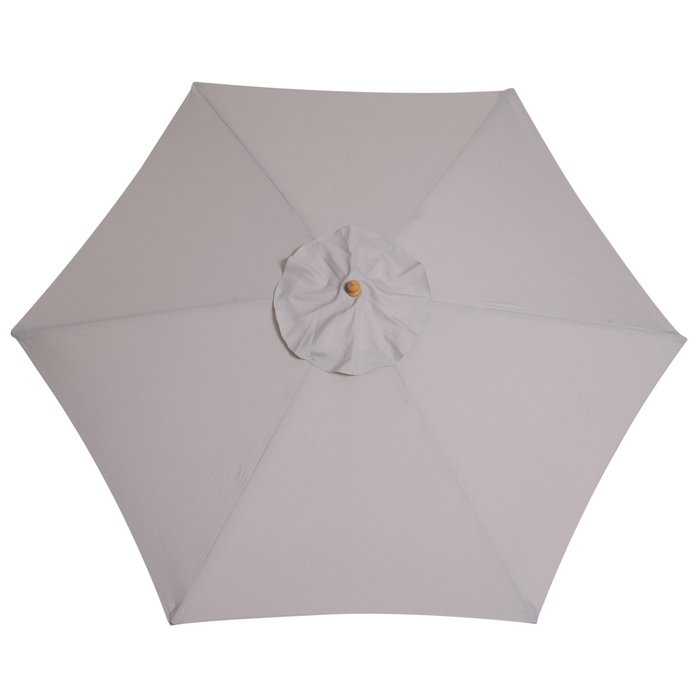 Outsunny Parasol, садова парасолька, 3 яруси, захист від сонця, бамбук 180/㎡ поліестер, сірий, Ø2.5 x 2.3 м