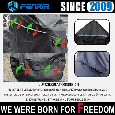 Чохол для мотоцикла FENRIR 245 см, водонепроникний захисний тент для круїзерів та турерів – підходить для Cruise, R18, Vulcan, Softail, Scout, Chief, Street Bob, Sport Glide, Fat Bob, Fat Boy, Breakout, Low Rider, Dyna, VRod, Shadow, Vstar, 245x105x125 см