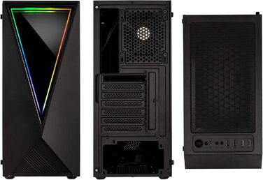 Корпус для ПК KOLINK Void RGB Midi Tower з гартованим склом, ігровий комп'ютерний корпус з підсвічуванням, вентилятор у комплекті