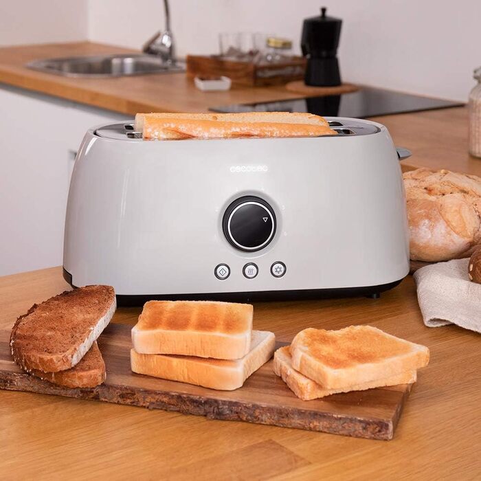 Тостер Cecotec ClassicToast 15000 Yellow Extra Double 1500 Вт, на 4 тости, з широкими слотами, 3 функції, LED-підсвітка, бежевий