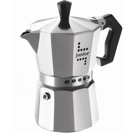 Кавоварка Bialetti Junior на 6 чашок, алюмінієва, срібляста