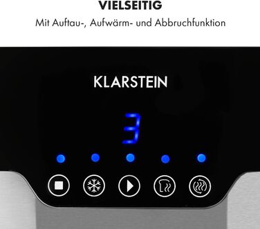 Тостер Klarstein Arabica: 920W, сенсорне керування, LED-дисплей, функції розморожування, підігріву та зупинки, піддон для хліба, крихтозбірник, котушка для кабелю, нержавіюча сталь