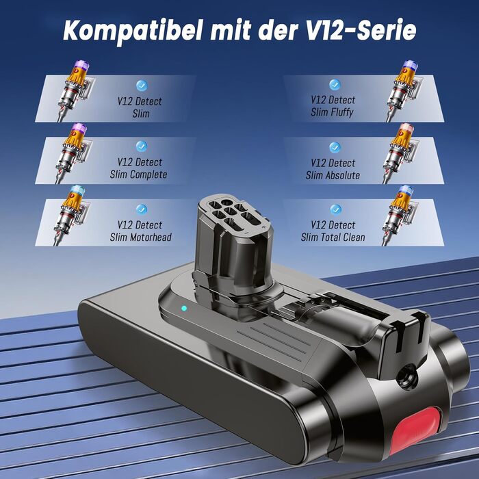 Акумулятор для пилососа Dyson V12 Detect Slim: V12, SV20, SV26, SV30, SV34, SV35, SV46 (965470-01, 394167-1, 386706-85)
