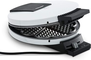 Вафельниця Cloer 1200 Вт для класичних вафель XXL, діаметр 19,5 см, сталева, біла, без сигналу