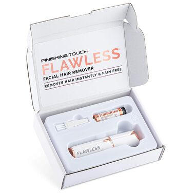 Електричний тример Finishing Touch Flawless Face для видалення жіночого пушкового та обличчяного волосся, безболісний депілятор для чутливої шкіри, жіночий бритва для обличчя, білий, з батарейкою