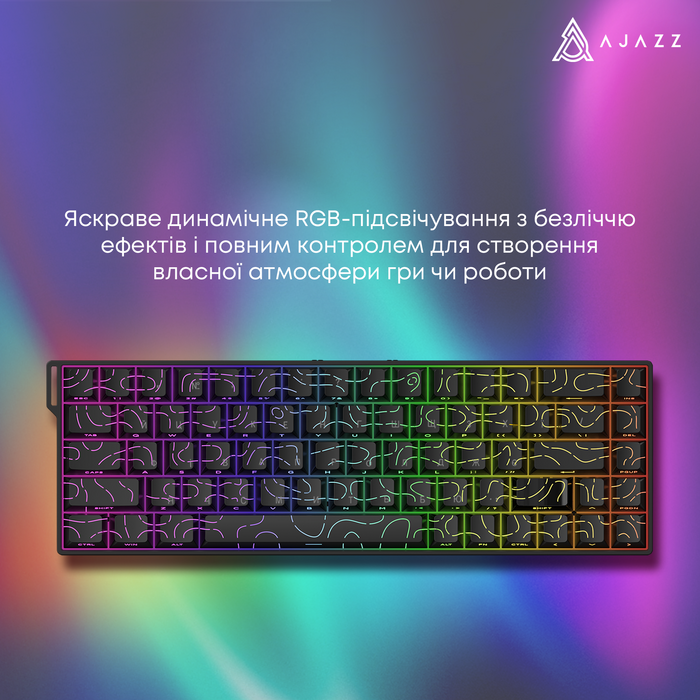 Ігрова магнітна клавіатура Ajazz AK680 V2 Ice Island Magnetic Switch (AK680-V2-I-BGY)