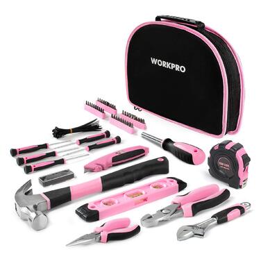 Набір інструментів WORKPRO Pink 103 предмети в сумці для дому та ремонту - ідеальний подарунок для майстра DIY
