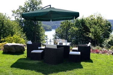 Садова парасолька з вильотом Funfit Garden, зелена, 350 x 250 см
