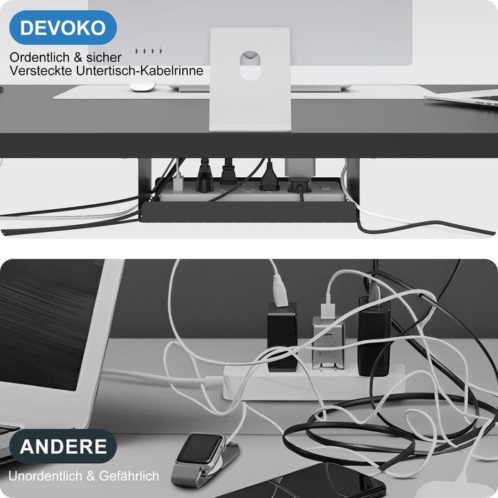 Ергономічний електричний стіл Devoko з регулюванням висоти, 160x80 см, дубовий колір - для дому та офісу