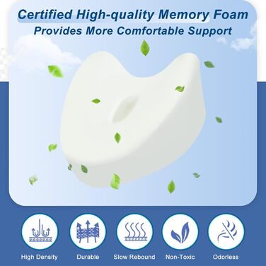 Ергономічна ортопедична подушка між колін з ефектом пам'яті (Memory Foam) для ніг, стегон та спини, підтримуюча подушка для вагітних, зі знімним чохлом що миється