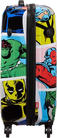 Середня валіза American Tourister Marvel Legends Spinner 65 см, 62,5 л, мультиколор (Marvel Pop Art), для подорожей