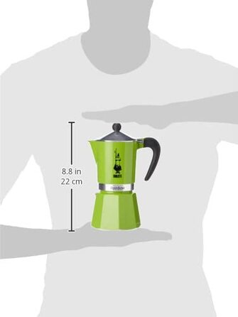 Кавоварка Bialetti Rainbow, алюмінієва, зелена, 6 чашок