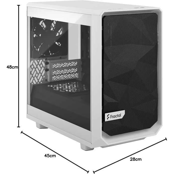 Корпус Fractal Design Meshify 2 Nano White TG Clear Tint, білий, скляна панель, компактний, для ігрових ПК